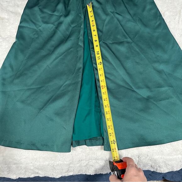 Kay Unger Size 10 Green Elegant V-Neck Ruched Waist Evening Gown Kayla Dress - Picture 16 of 16